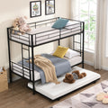 Metal Bunk Bed With Trundle Black Black Metal