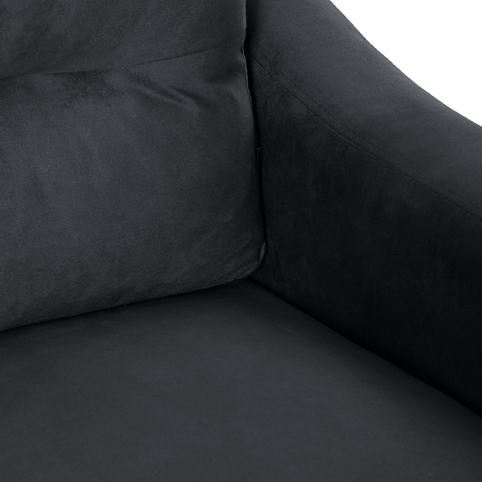 Couch Comfortable Sectional Couches Set 1 2 3 Black Velvet Wood Primary Living Space Soft Tufted Back Medium Duty Art Deco Oak Square Arms Memory Foam Velvet 6 Seat