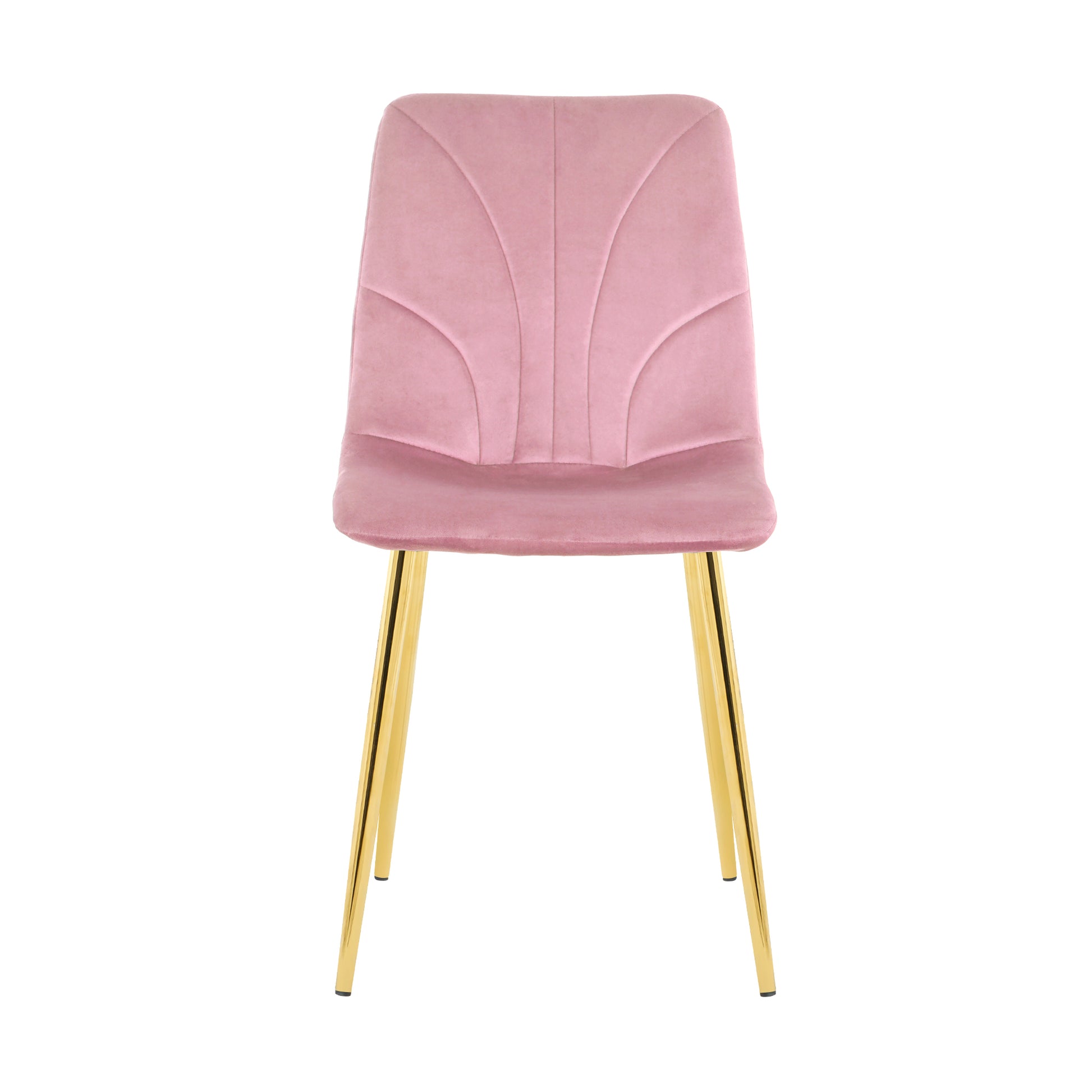 Modern Simple Light Luxury Dining Pink Chair Home Bedroom Stool Back Dressing Chair Student Desk Chair Gold Metal Legs Set Of 4 Pink Metal