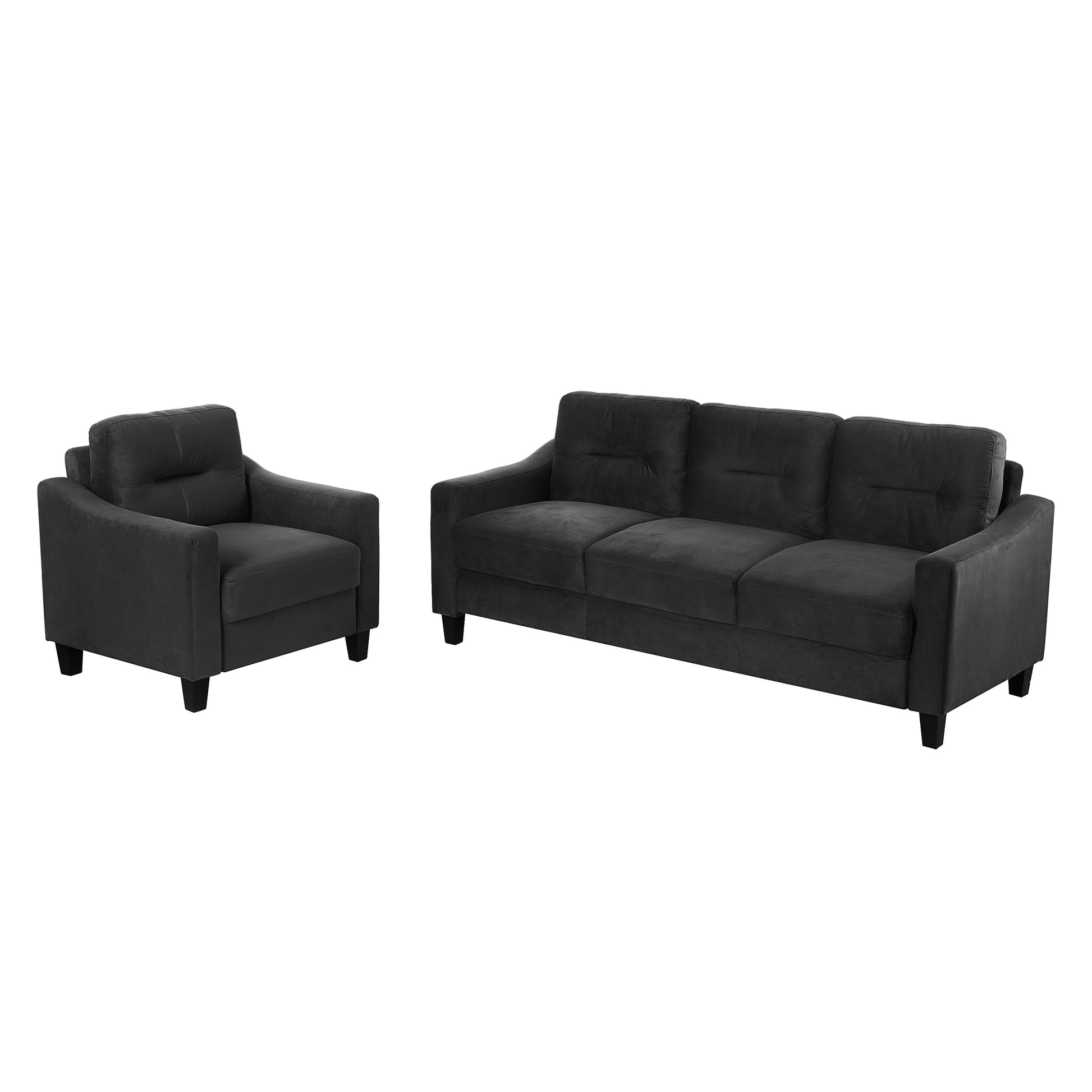 Couch Comfortable Sectional Couches And Sofas For Living Room Bedroom Office Small Space Black Velvet 1 Seat