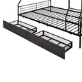 Full Xl Over Queen Metal Bunk Bed With 2 Drawers, Black Black Iron