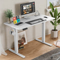 Electric Height Adjustable Standing Desk,Sit To Stand Ergonomic Computer Desk,White,55'' X 24