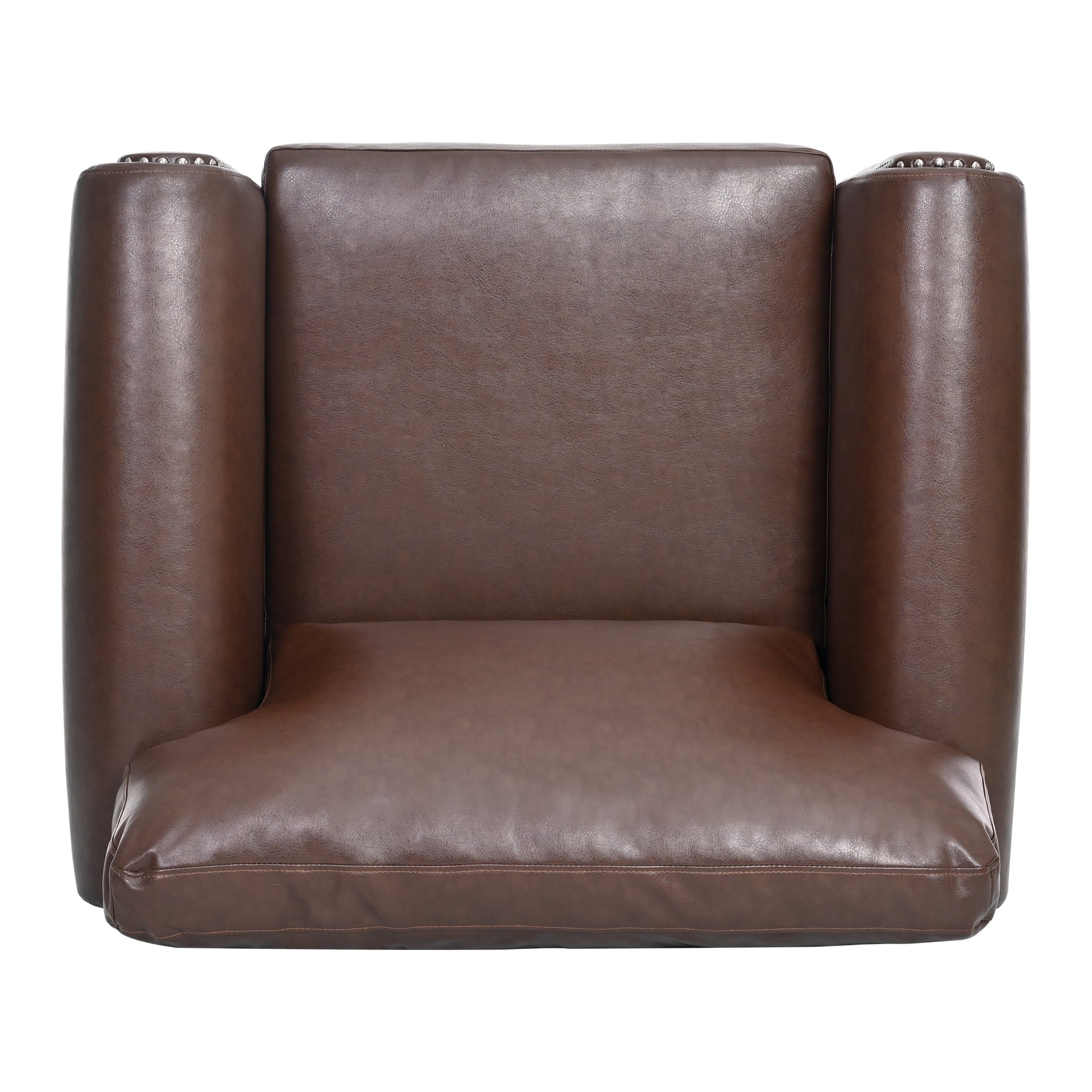 1 Seater Sofa. Brown Pu Foam Fabric