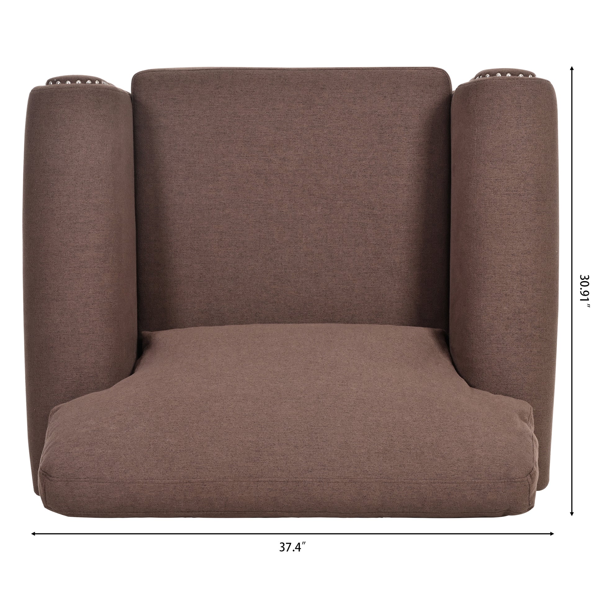1 Seater Sofa. Brown Foam Fabric