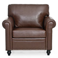 1 Seater Sofa. Brown Pu Foam Fabric