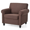 1 Seater Sofa. Brown Foam Fabric