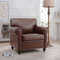 1 Seater Sofa. Brown Pu Foam Fabric