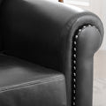 1 Seater Sofa. Black Pu Foam Fabric