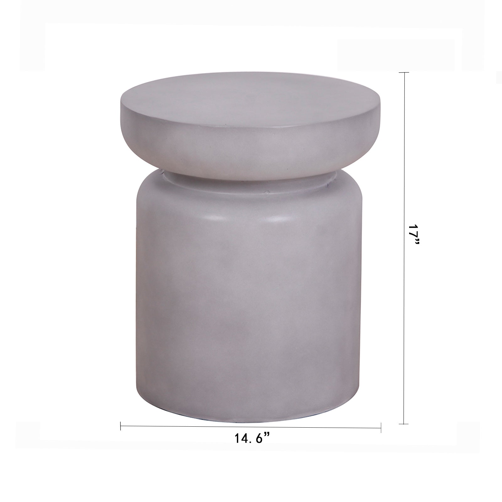 Faux Concrete Texture 17 Inch Height Accent Table For Indoor And Outdoor Gray Garden & Outdoor European Magnesium Oxide
