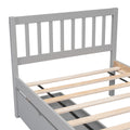 Modern Design Wooden Twin Size Platform Bed With 2 Drawers For Grey Color Grey Rubber Wood