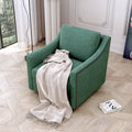 360 Degree Swivel Armchair Cotton Linen Skin Friendly Fabric Ergonomic Design Brass Nail Decorative Armchair Living Room Chairs Bedroom Chairs Living Room Chairs Black Legs Suitable For Indoor Homes