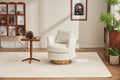 Velvet Swivel Barrel Chair, Swivel Accent Chairs Armchair For Living Room, Reading Chairs For Bedroom Comfy, Round Barrel Chairs With Gold Stainless Steel Base Beige Beige Primary Living Space Modern Velvet