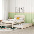 Modern Design Twin Size Platform Bed Frame With Trundle For White Washed Color White Washed Rubber Wood