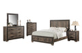 Oak Finish High Headboard 1Pc Queen Size Bed Bedroom Furniture Bedframe Panel Design Wooden Box Spring Required Queen Oak Wood Bedroom Contemporary,Modern Panel Particle Board