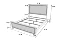 Oak Finish High Headboard 1Pc Queen Size Bed Bedroom Furniture Bedframe Panel Design Wooden Box Spring Required Queen Oak Wood Bedroom Contemporary,Modern Panel Particle Board