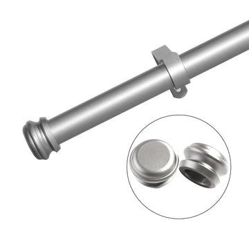Window Single Curtain Rod Adjustable Sizes: 88" 132", Silver Silver Metal