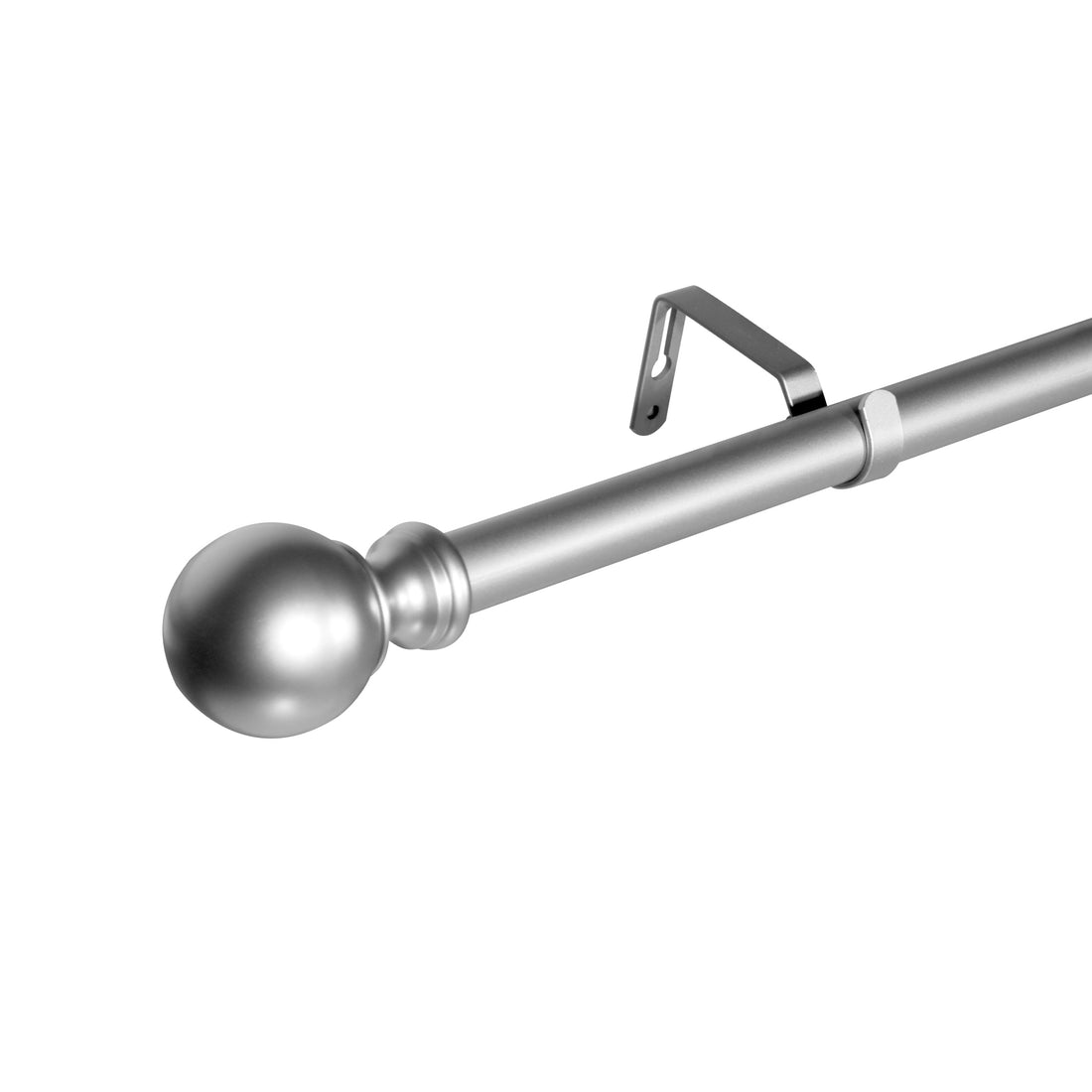 Window Single Curtain Rod Adjustable Sizes: 88" 132", Silver Silver Metal