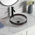 Diamond Shape Bathroom Crystal Glass Vessel Sink, Bathroom Countertop Basin Transparent Gradient Black Grey Grey White Modern Glass