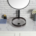 Diamond Shape Bathroom Crystal Glass Vessel Sink, Bathroom Countertop Basin Transparent Gradient Black Grey Grey White Modern Glass