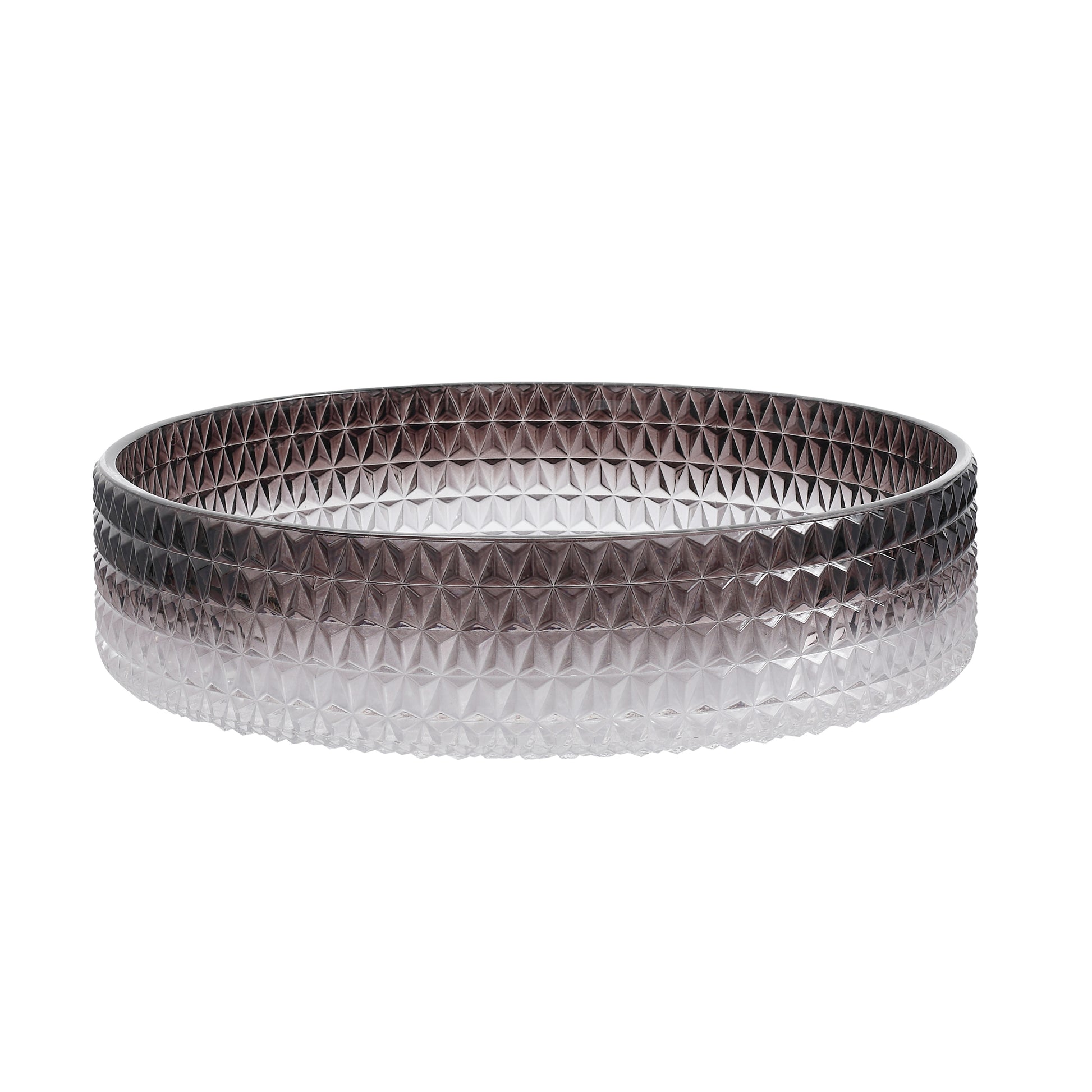 Diamond Shape Bathroom Crystal Glass Vessel Sink, Bathroom Countertop Basin Transparent Gradient Black Grey Grey White Modern Glass