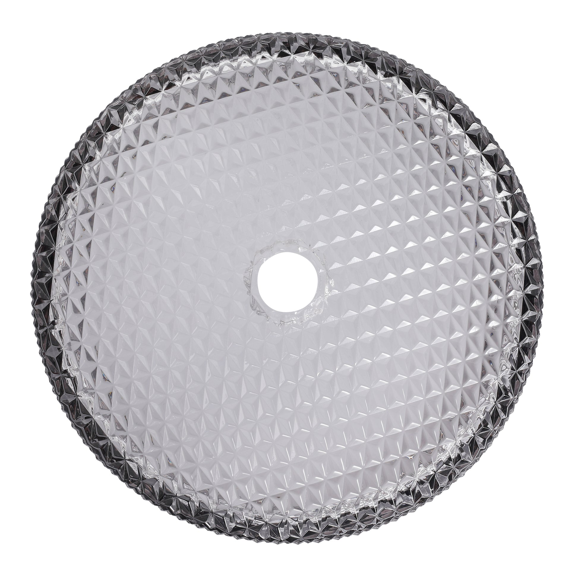 Diamond Shape Bathroom Crystal Glass Vessel Sink, Bathroom Countertop Basin Transparent Gradient Black Grey Grey White Modern Glass