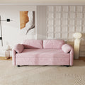 54 Inch Velvet Pink Sofa Sofa Bed Multi Purpose Living Room Retractable Bed Pink Velvet