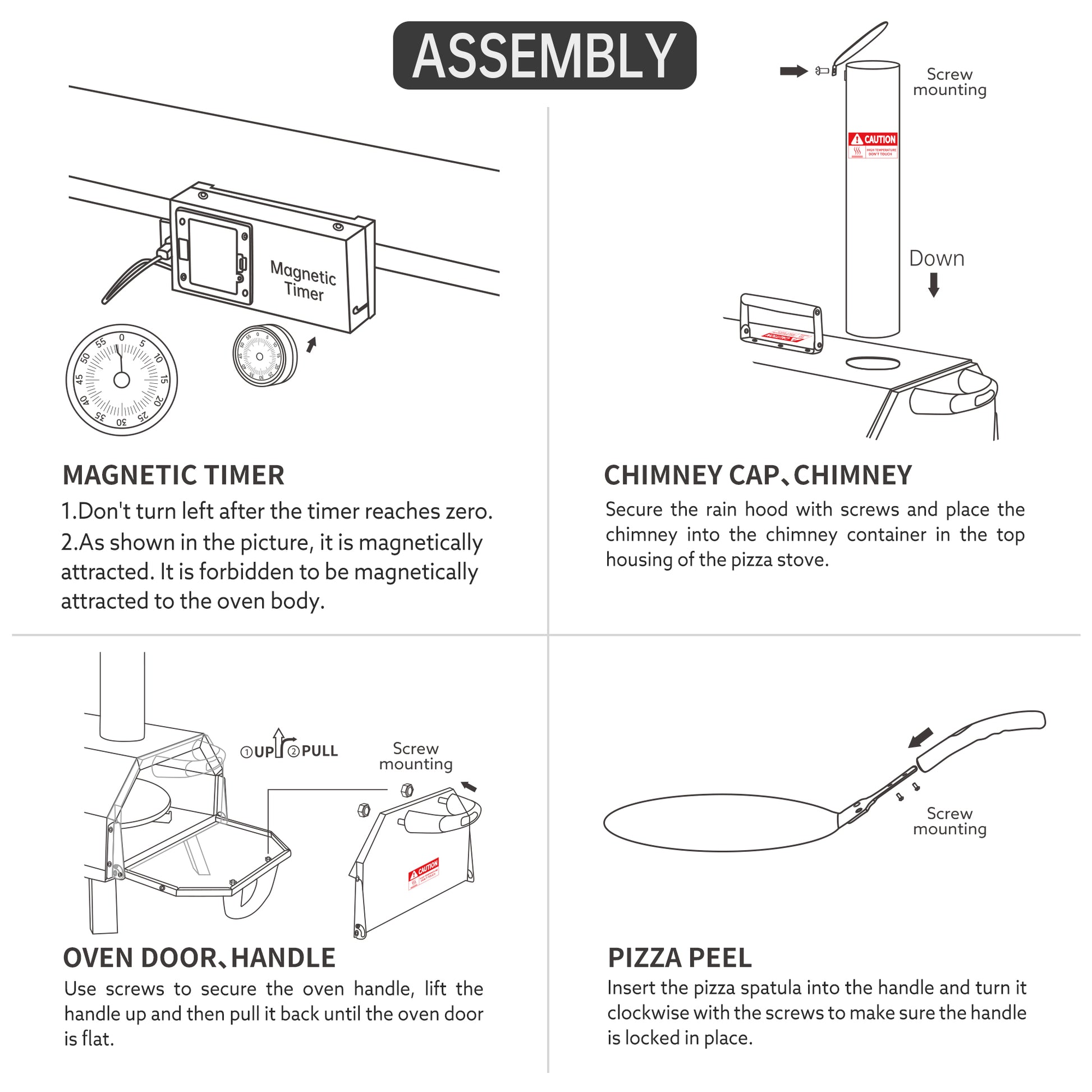 Stainless Steel Pizza Oven Outdoor 12" Automatic Rotatable Pizza Ovens,Portable Wood Fired Pizza Oven Pizza Maker With Timer, Built In Thermometer,Pizza Cutter & Carry Bag Silver Garden & Outdoor American Design Stainless Steel Stainless Steel