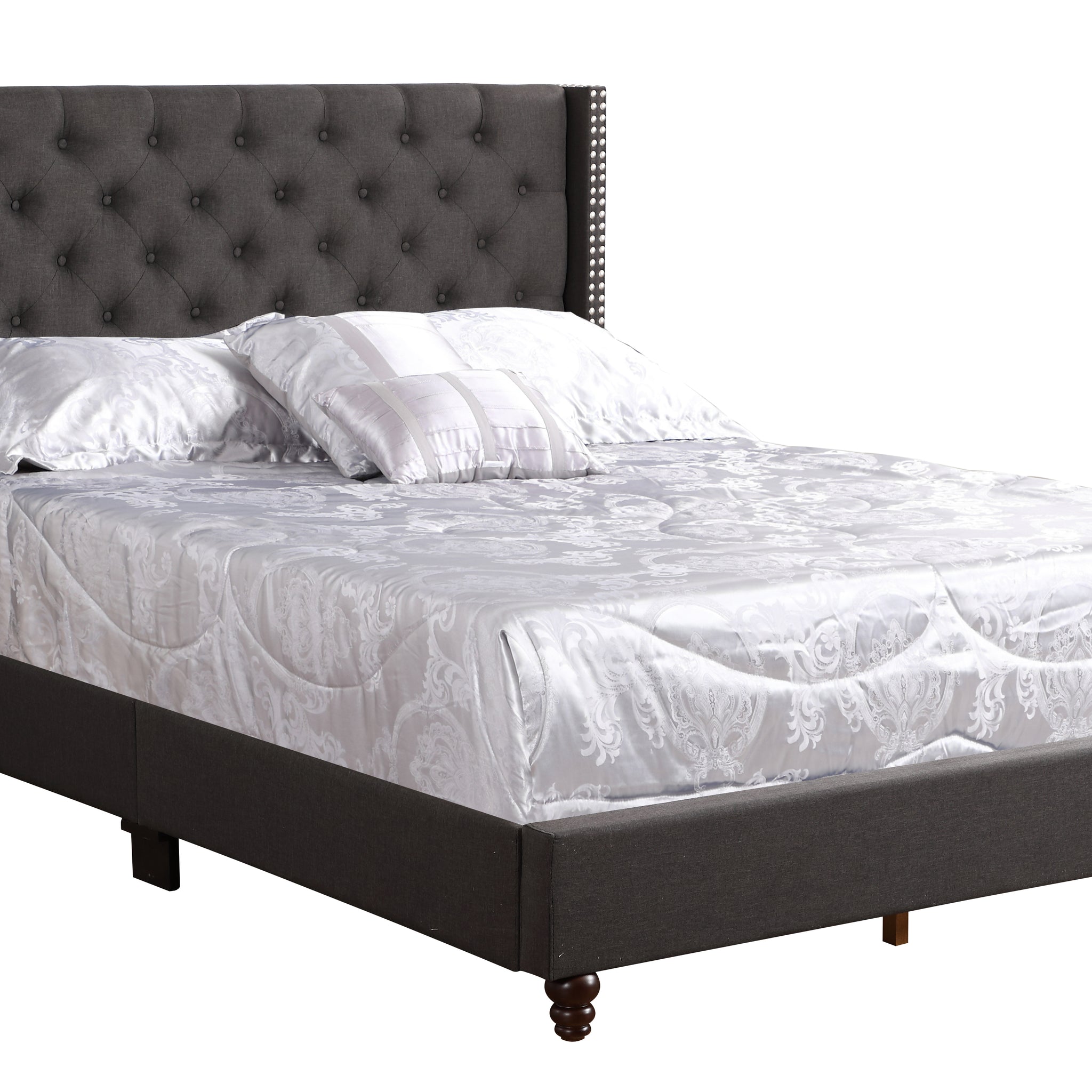 Julie G1906 Fb Up Full Upholstered Bedblack Black Foam Fabric