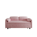 54 Inch Velvet Pink Sofa Sofa Bed Multi Purpose Living Room Retractable Bed Pink Velvet