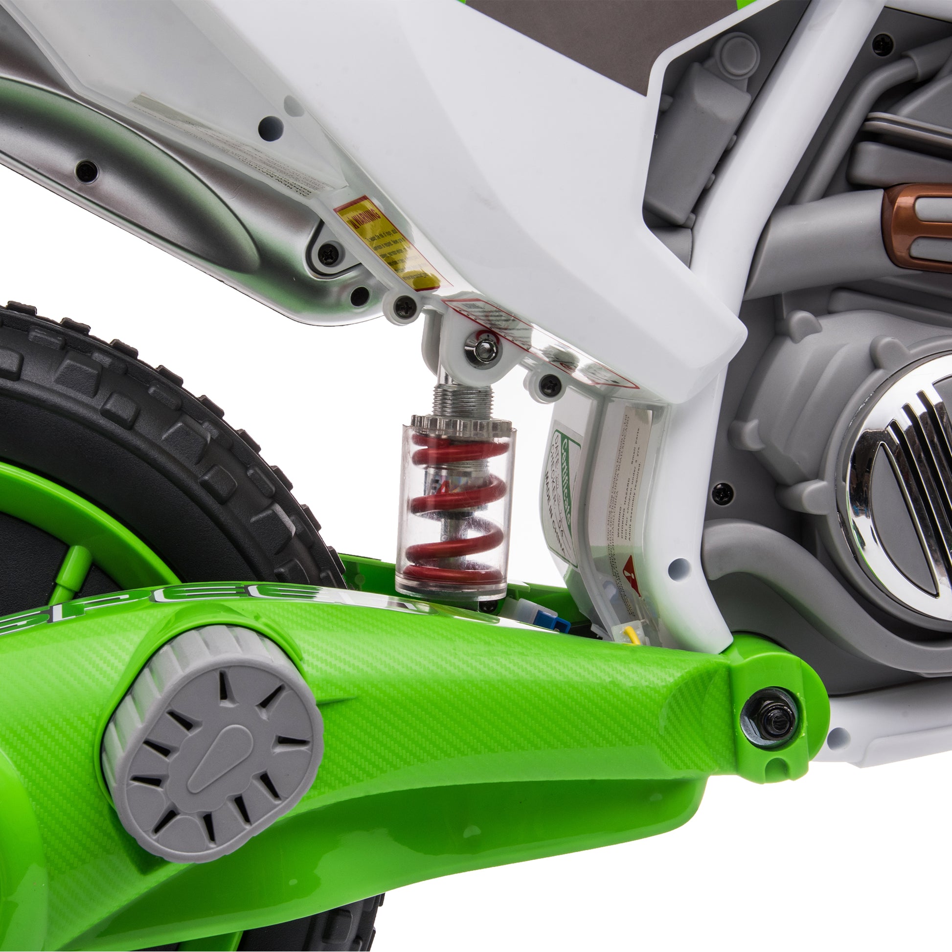 12V Kids Ride On Toy Motorcycle, Electric Motor Toy Bike With Training Wheels For Kids 3 6, Green Green Polypropylene