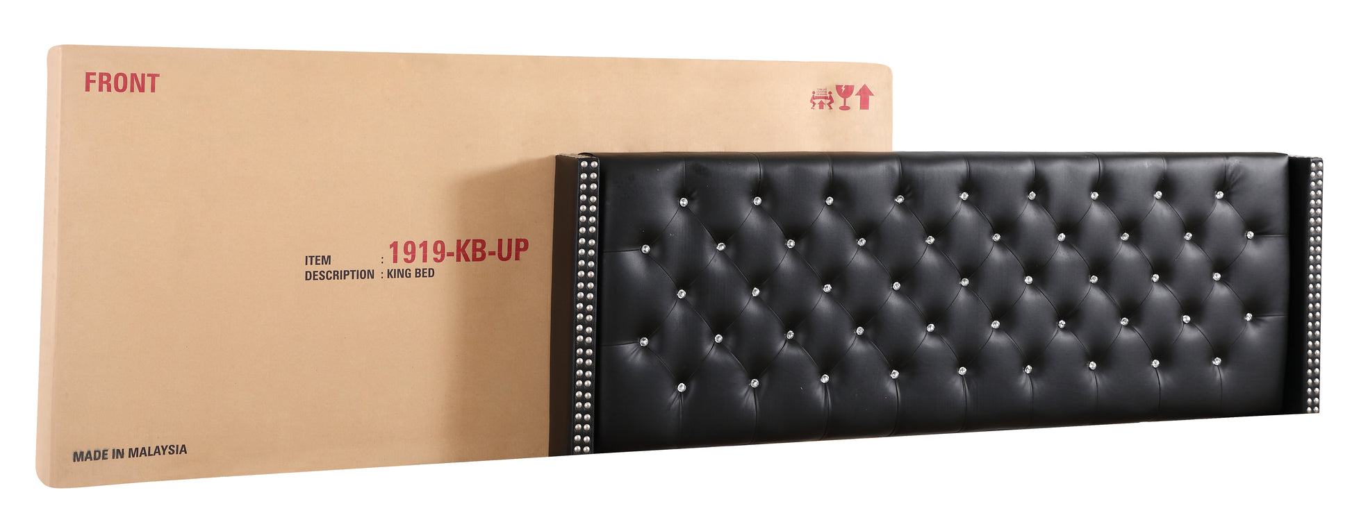 Julie G1919 Kb Up King Upholstered Bedblack Black Foam Pu