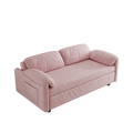 54 Inch Velvet Pink Sofa Sofa Bed Multi Purpose Living Room Retractable Bed Pink Velvet