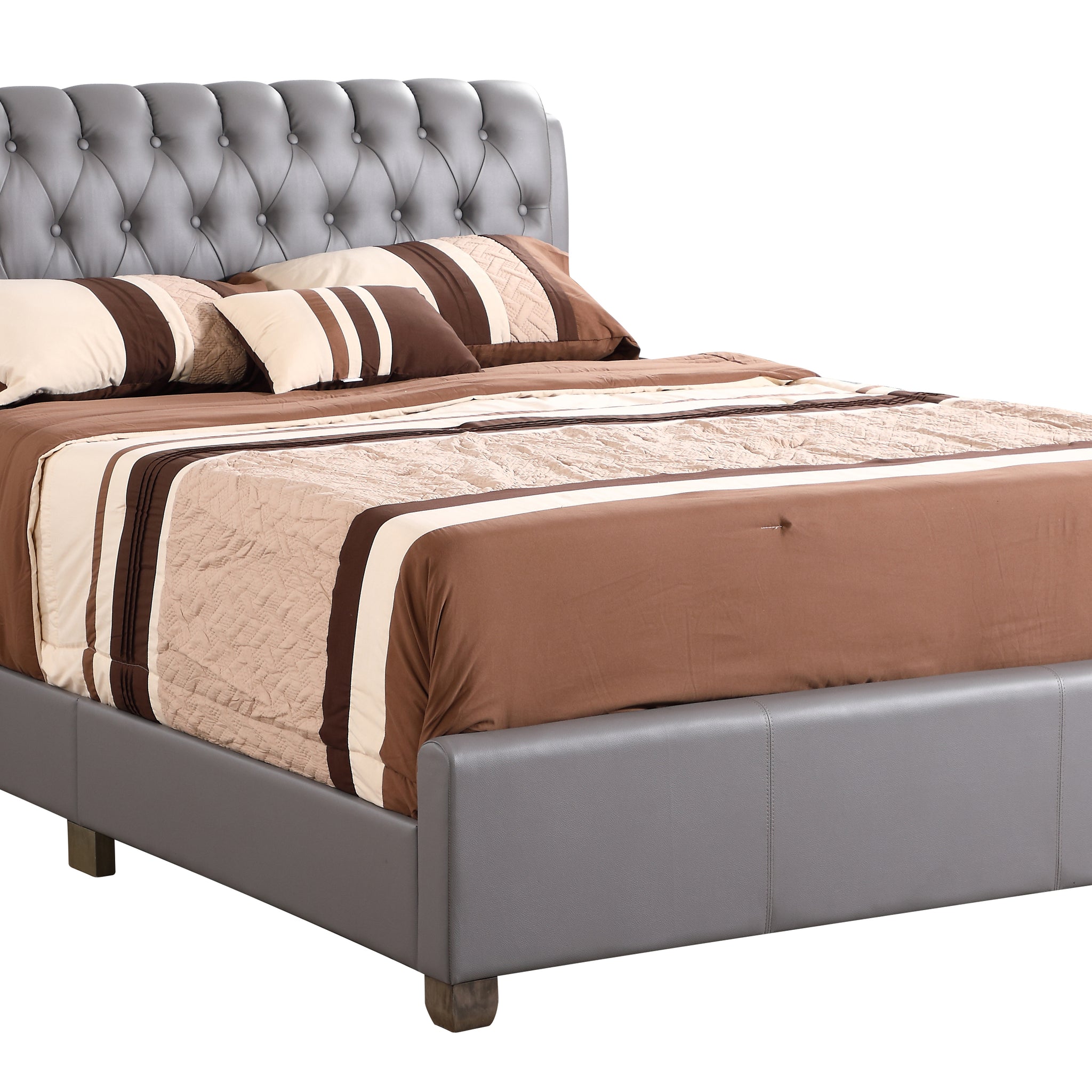 Marilla G1505C Fb Up Full Bedlight Grey Light Grey Foam Pu