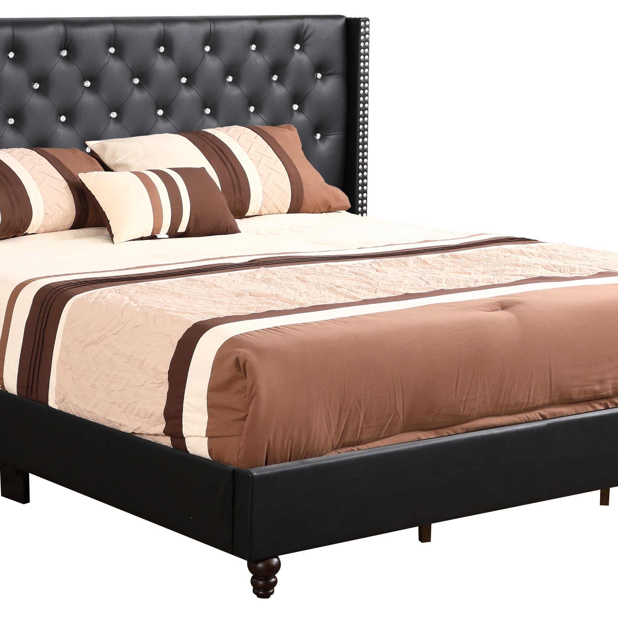 Julie G1919 Kb Up King Upholstered Bedblack Black Foam Pu