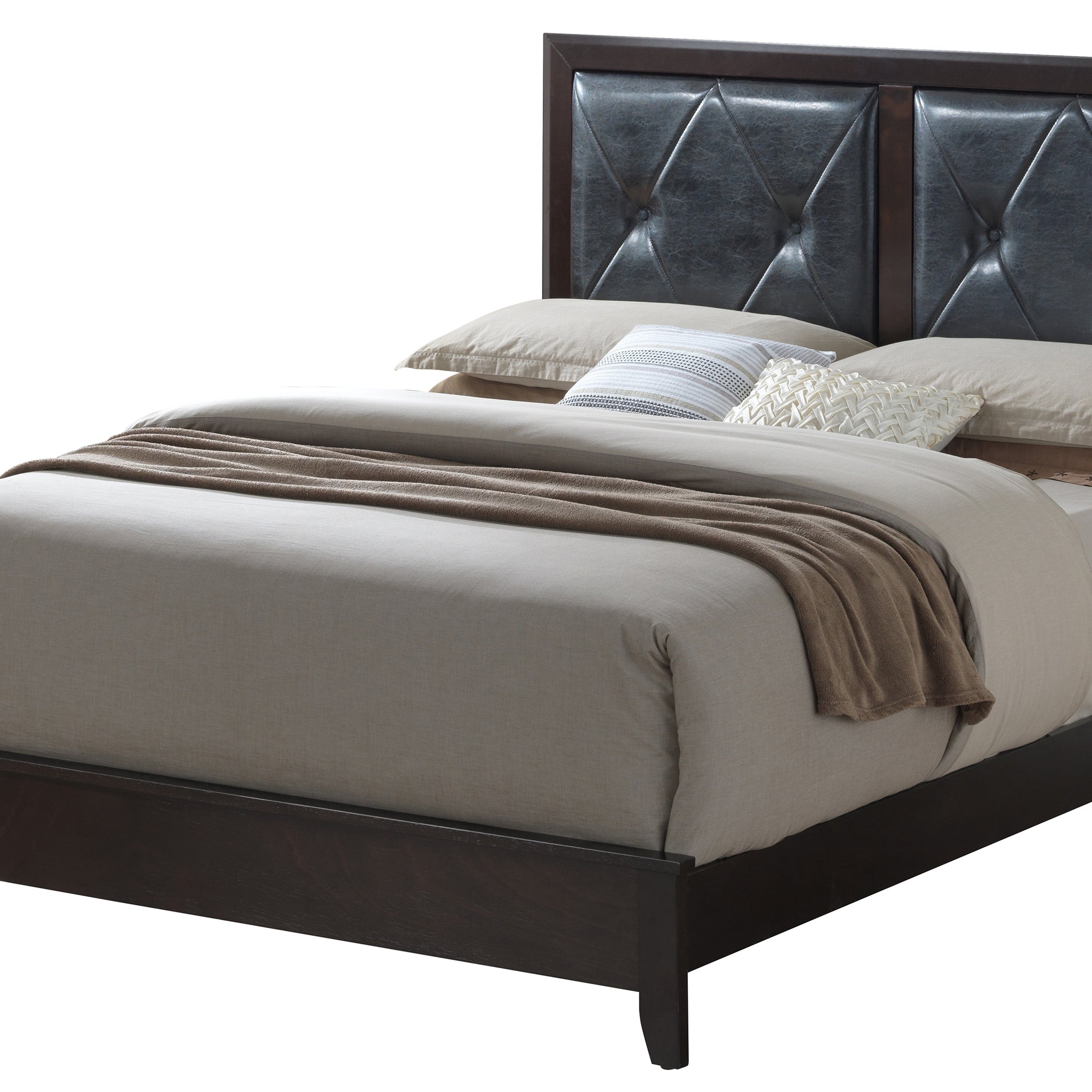 Elegant Transitional King Bed In Rich Espresso Espresso Mdf
