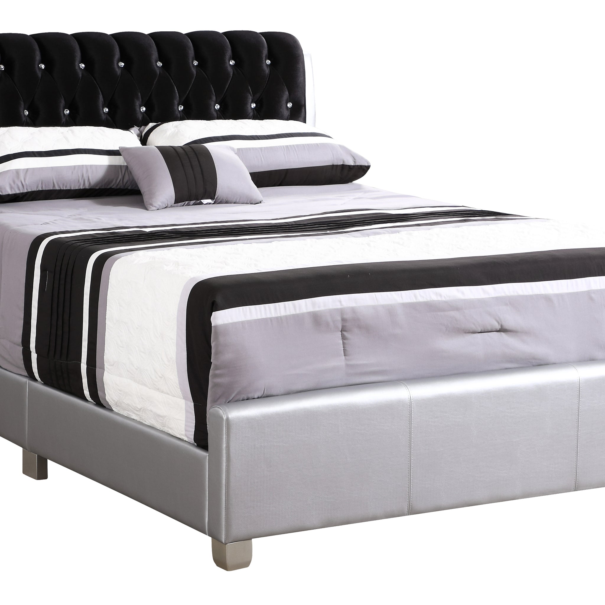 Marilla G1503C Kb Up King Bedsilver Silver Foam Pu