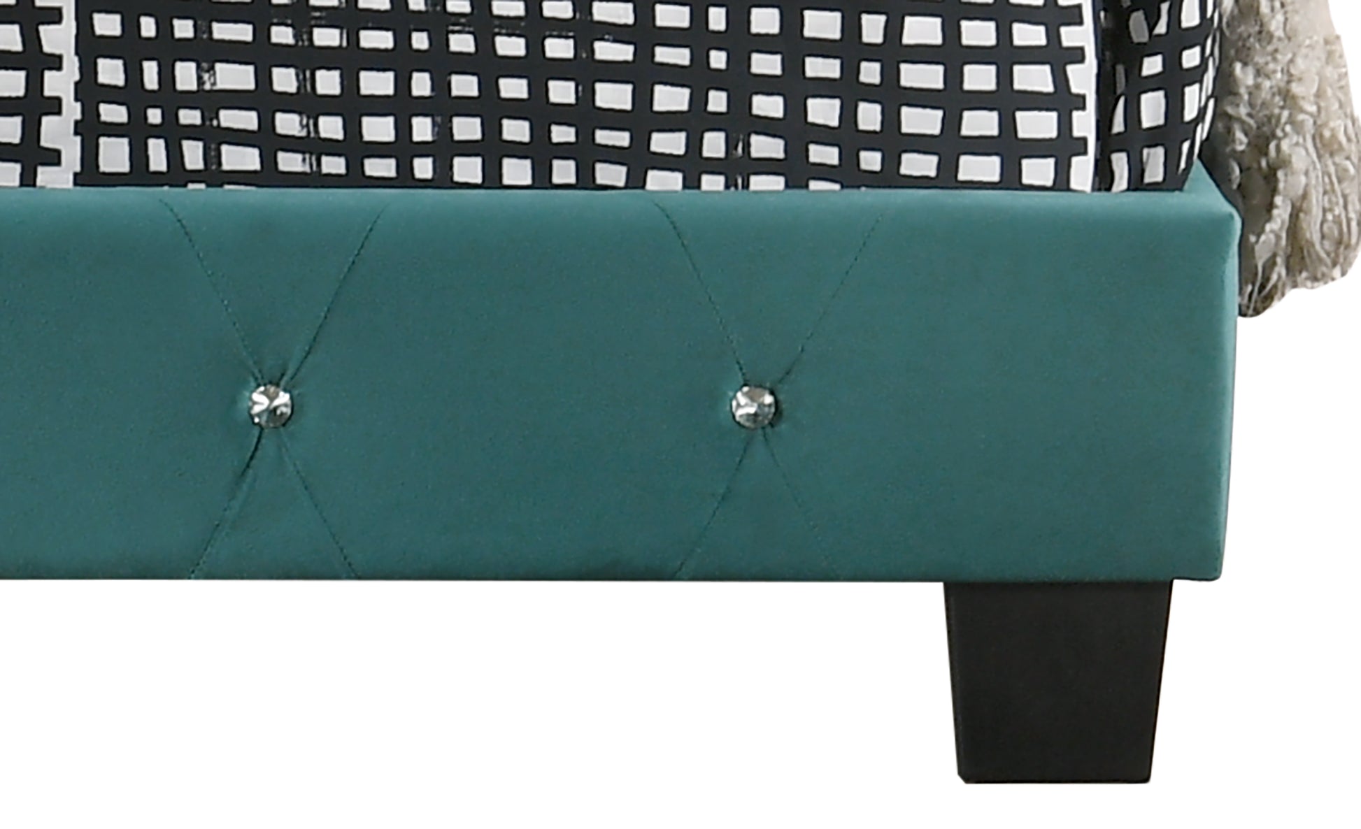 Stylish King Bed For Your Bedroom Green Foam Velvet