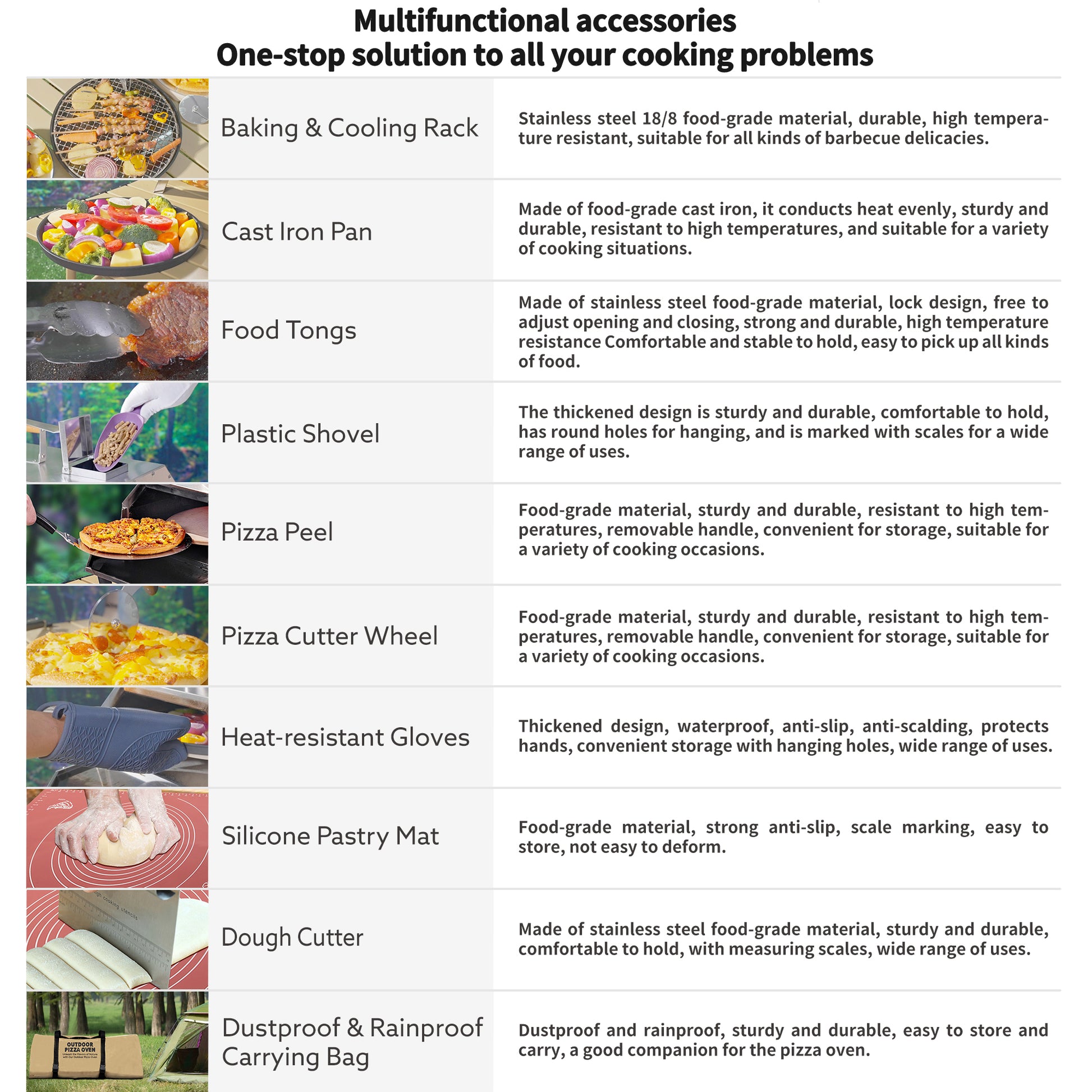 Stainless Steel Pizza Oven Outdoor 12" Automatic Rotatable Pizza Ovens,Portable Wood Fired Pizza Oven Pizza Maker With Timer, Built In Thermometer,Pizza Cutter & Carry Bag Silver Garden & Outdoor American Design Stainless Steel Stainless Steel