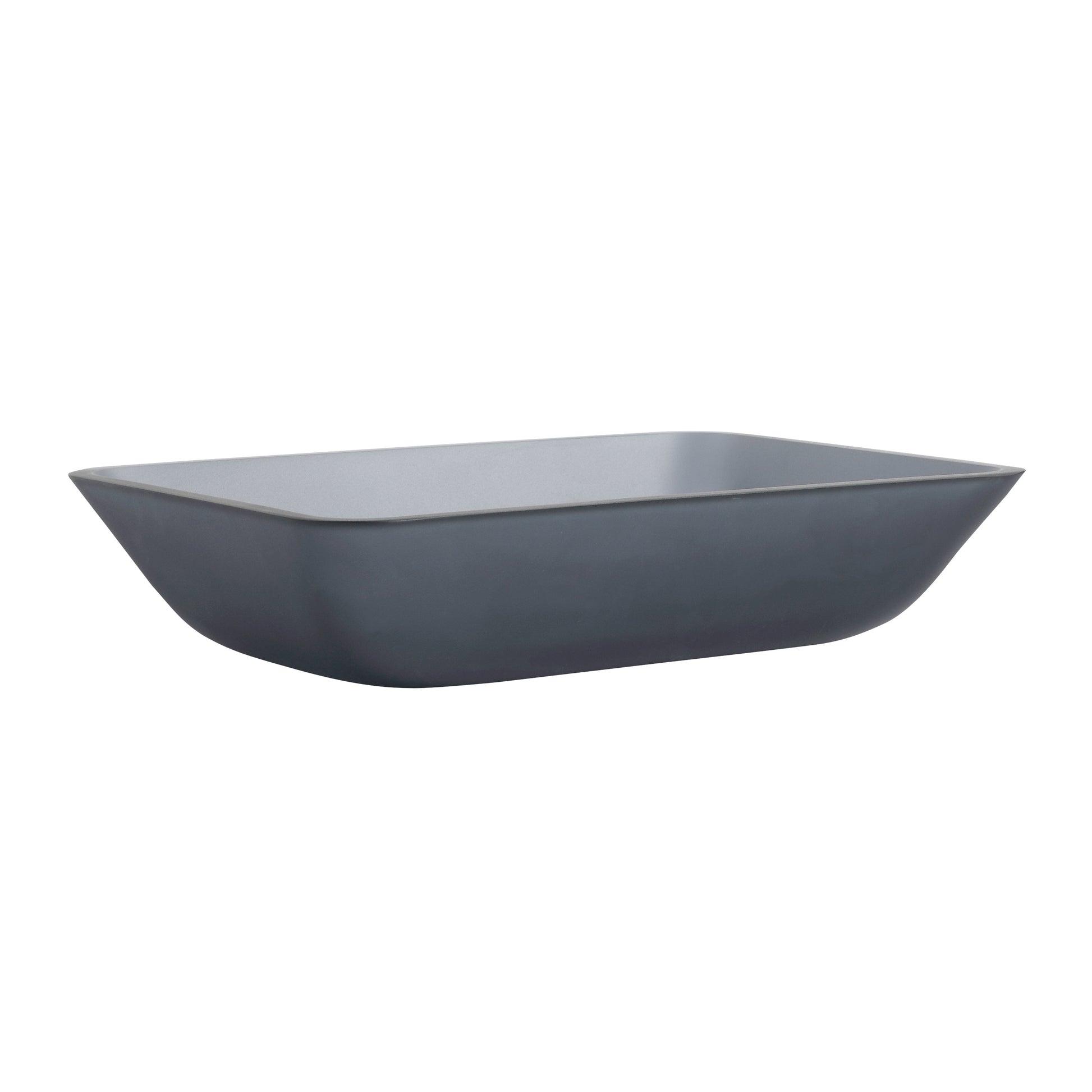 Tempered Glass Matte Bathroom Vessel Sink, Rectangle Bathroom Basin Tempered Glass Matt Gray Grey Bathroom Modern Glass