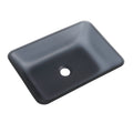 Tempered Glass Matte Bathroom Vessel Sink, Rectangle Bathroom Basin Tempered Glass Matt Gray Grey Bathroom Modern Glass