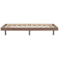 Modern Design Twin Size Floating Platform Bed Frame For Walnut Color Walnut Particle Board