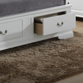 Elegant Full Bed With Storage In White White Particle Board