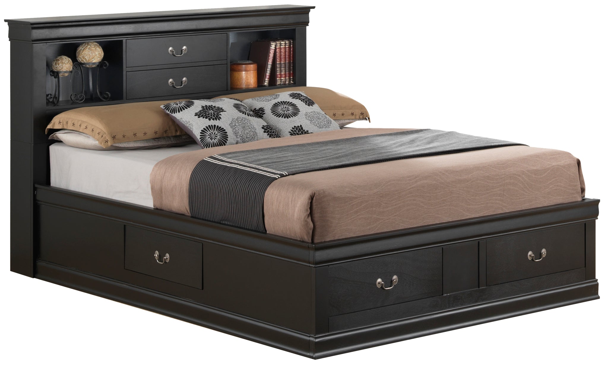 Louis Phillipe G3150B Qsb Queen Storage Bedblack Black Particle Board