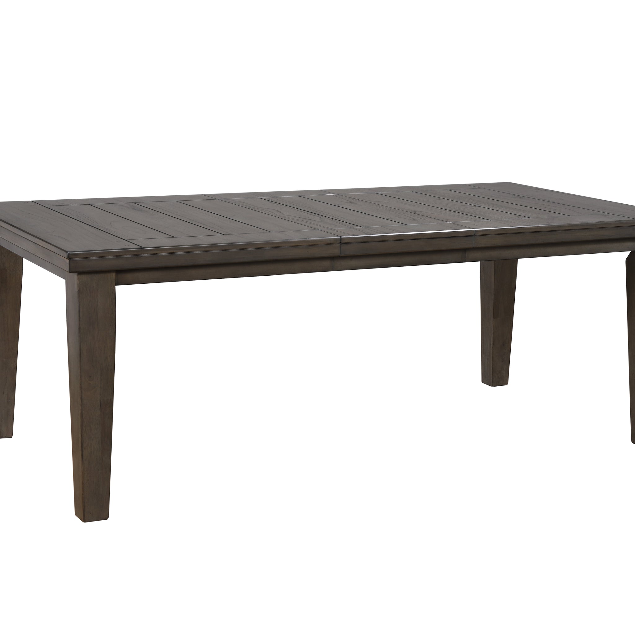 1Pc Contemporary Style Dining Rectangular Table With18" Leaf Tapered Block Feet Gray Finish Dining Room Solid Wood Wooden Furniture Gray Dining Room Contemporary Rectangular Wood