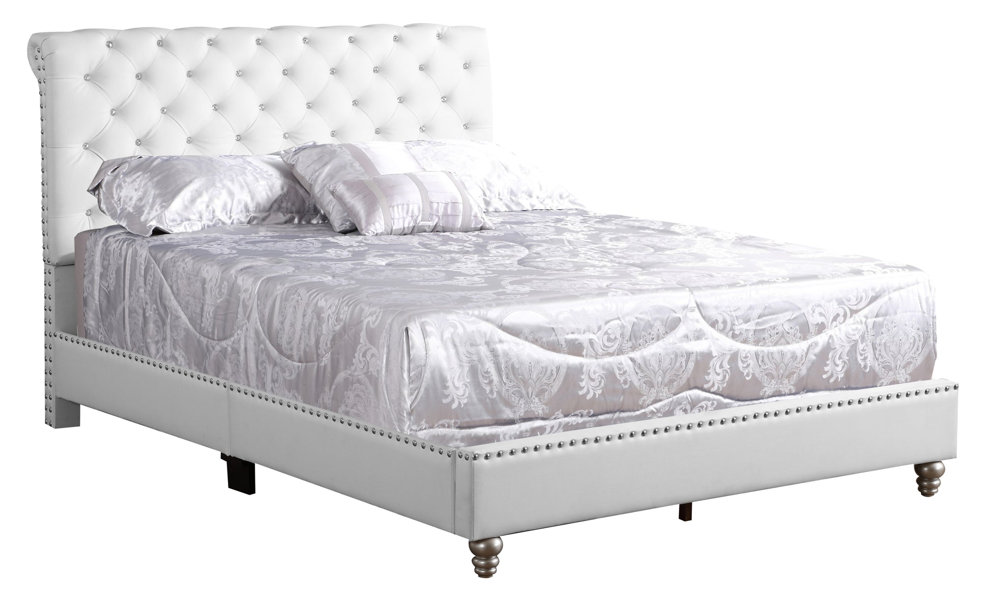 Maxx G1938 Fb Up Tufted Upholstered Bedwhite White Foam Pu