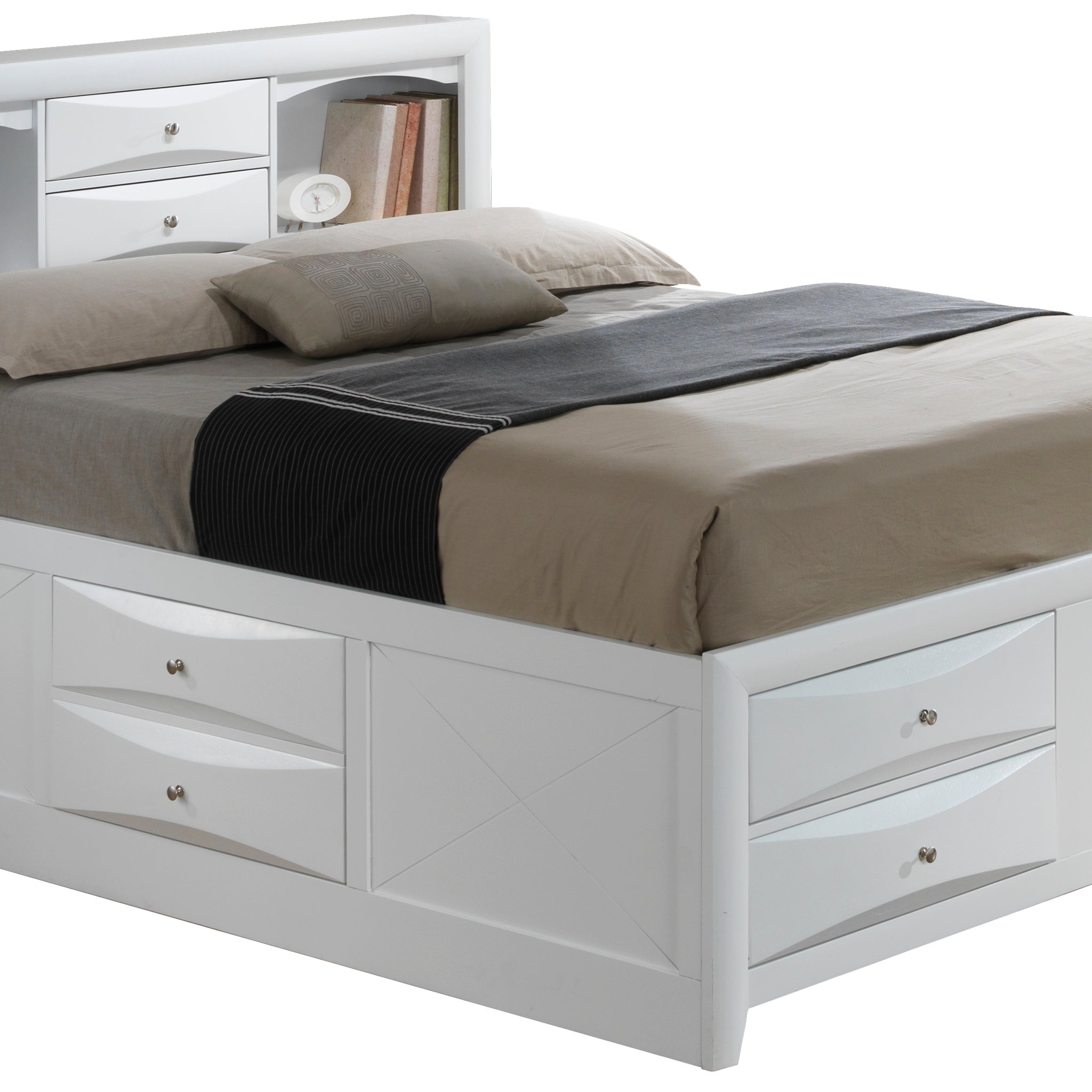 Marilla G1570G Ksb3 King Storage Bedwhite White Particle Board