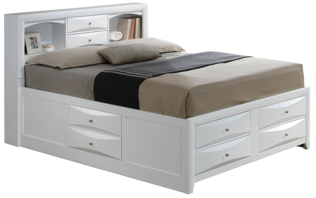 Marilla G1570G Ksb3 King Storage Bedwhite White Particle Board