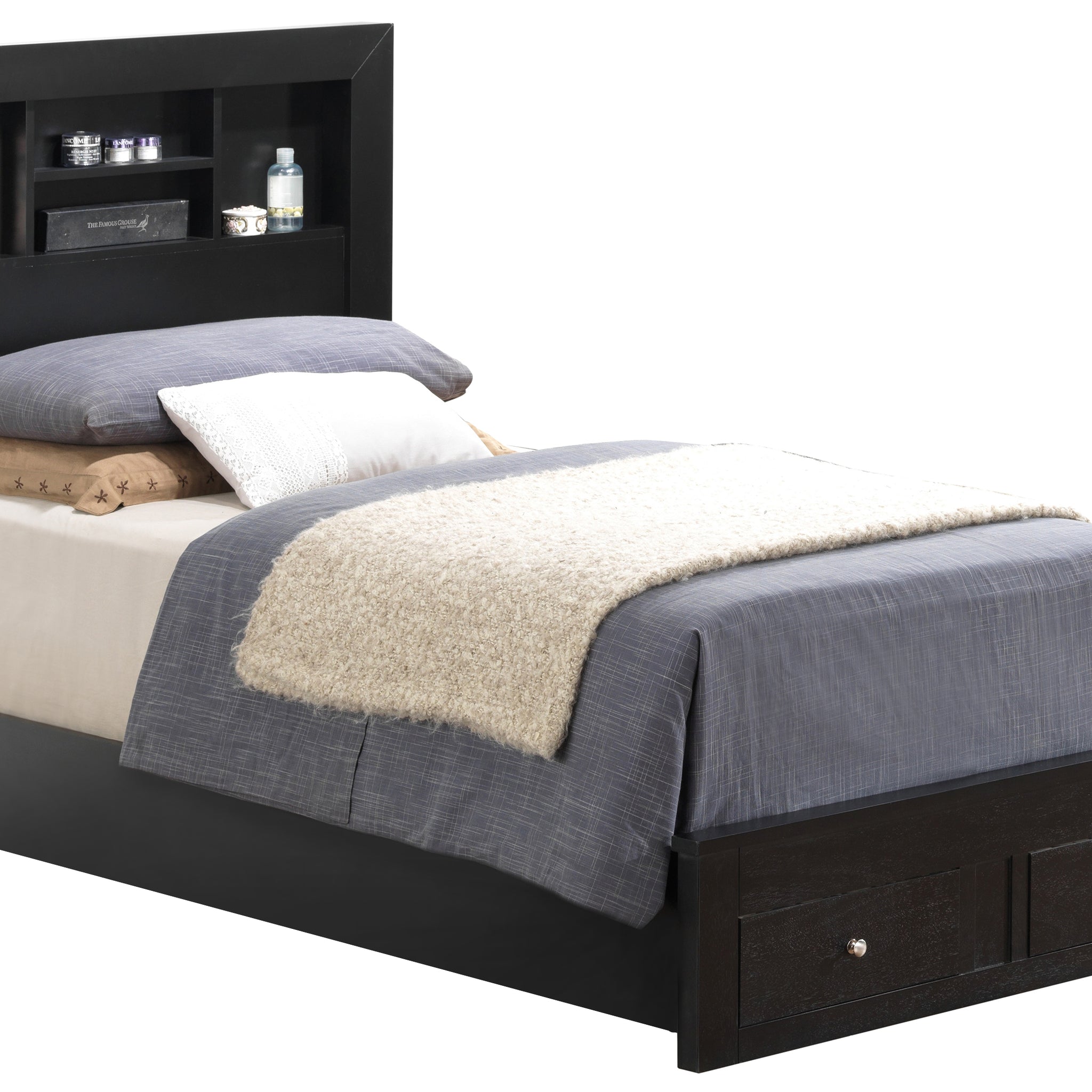 Burlington G2450D Tsb2 Twin Storage Bedblack Box Spring Not Required Twin Black Particle Board