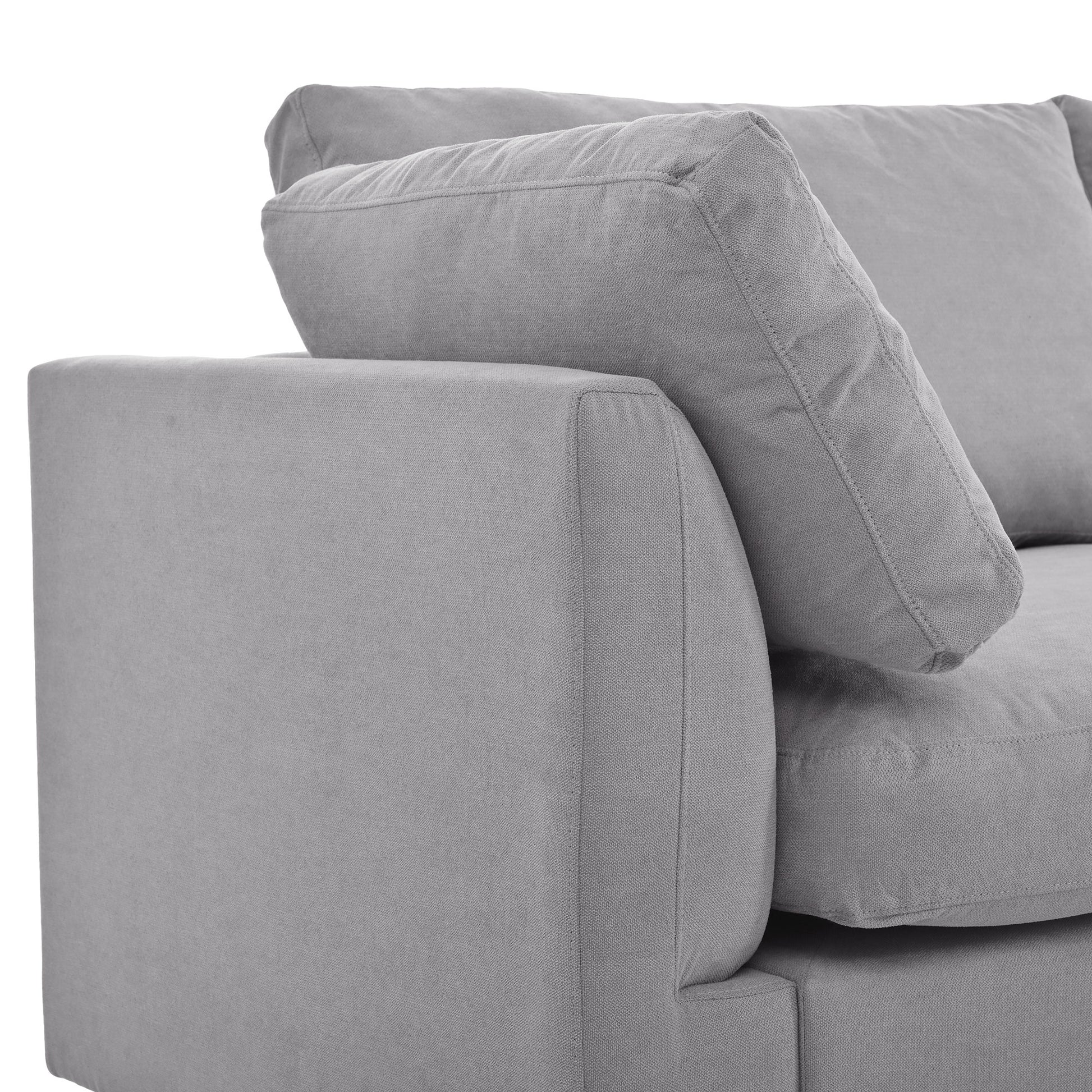 Upholstery Convertible Sectional Sofa, L Shaped Couch With Reversible Chaise Gray Polyester