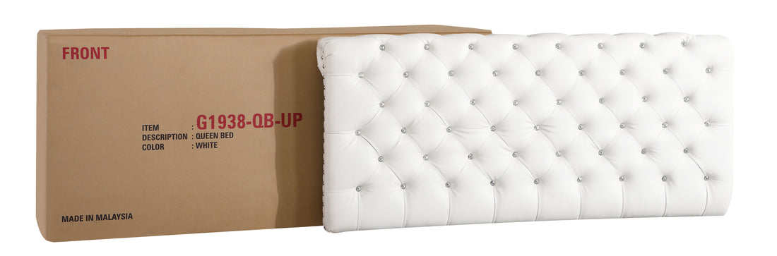 Maxx G1938 Qb Up Tufted Upholstered Bedwhite White Foam Pu